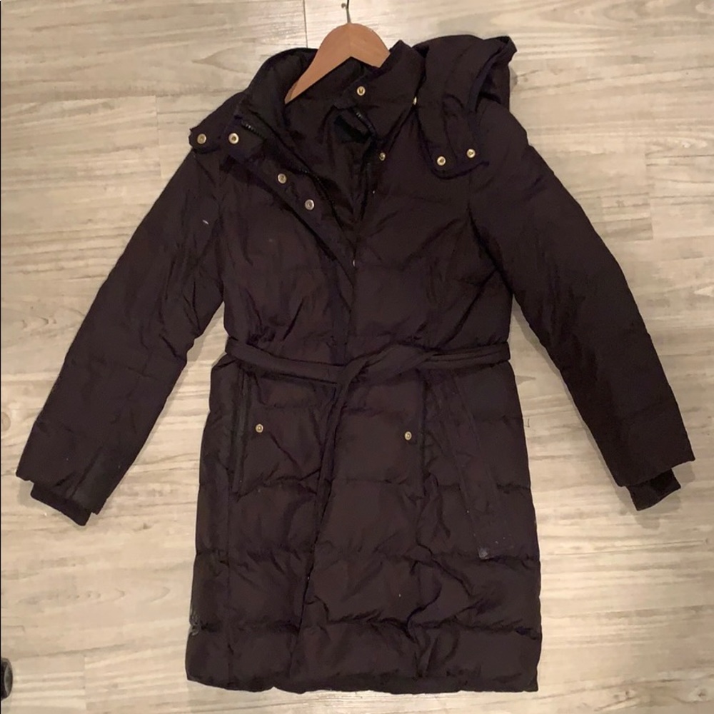 J Crew belted puffer, Black petite small